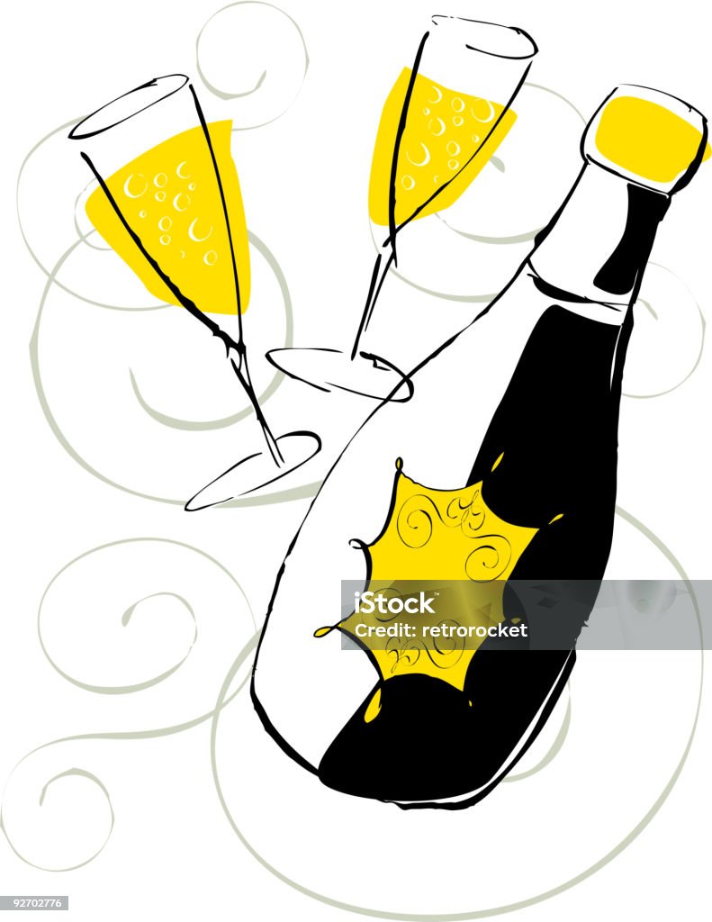 Rêves de Champagne - clipart vectoriel de Alcool libre de droits