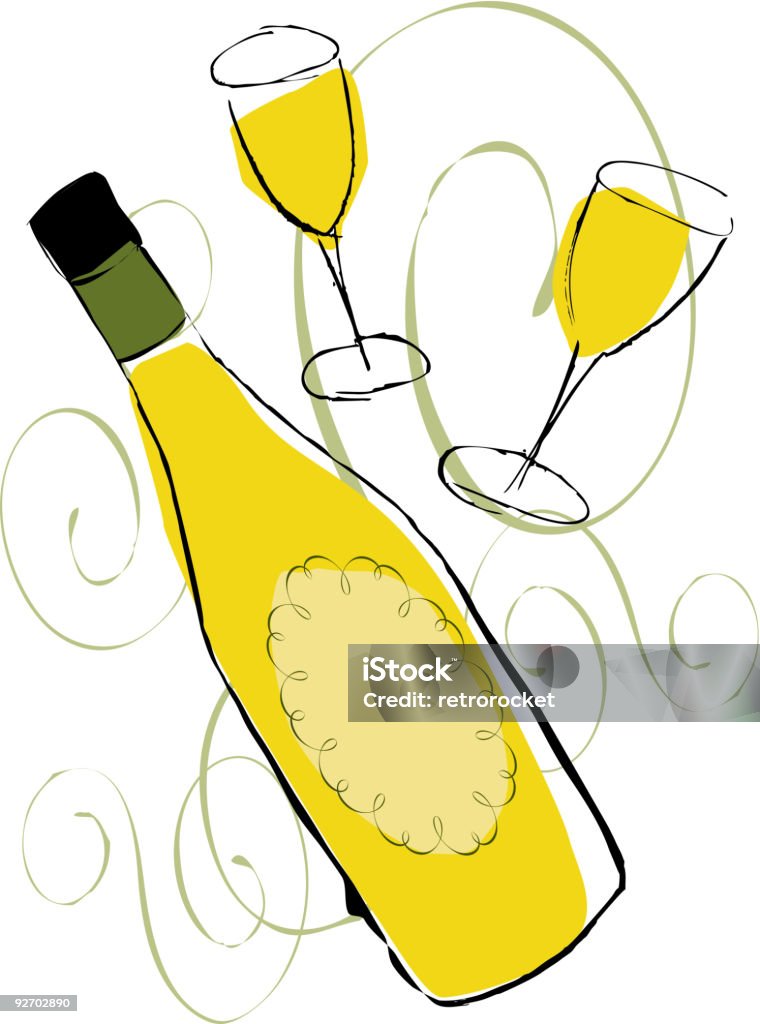 Białe wino - Grafika wektorowa royalty-free (Białe wino)