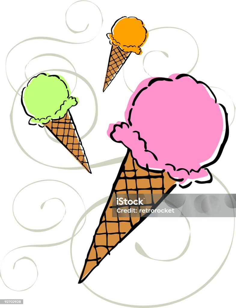 Eis-Spaß Aromen - Lizenzfrei Dessert Vektorgrafik