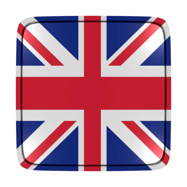 3d rendering of a United Kingdom flag icon. Isolated on white background.