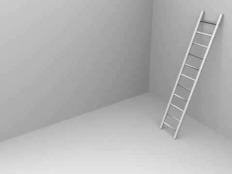 ladder leaning against a wall. Abstract concept