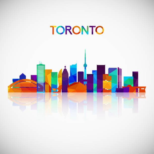 Toronto skyline silhouette in colorful geometric style. Symbol for your design. Vector illustration. Toronto skyline silhouette in colorful geometric style. Symbol for your design. Vector illustration. toronto stock illustrations