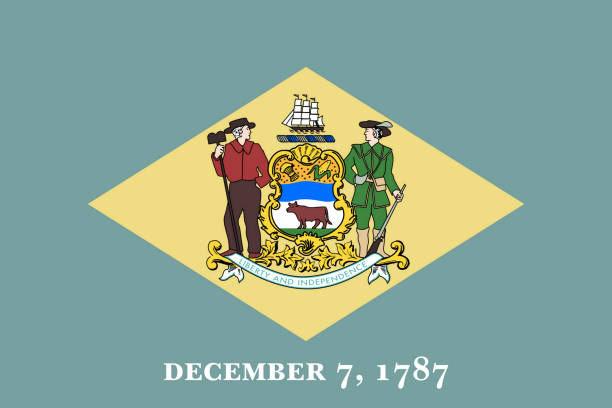 Delaware flag US state flag delaware us state photos stock pictures, royalty-free photos & images