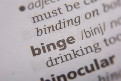 Binge defined in the English dictionary