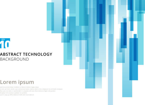 抽象的な技術垂直重複コピー スペースと白い背景の幾何学の正方形図形の青い色しています。 - デジタル合成点のイラスト素材／クリップアート素材／マンガ素材／アイコン素材