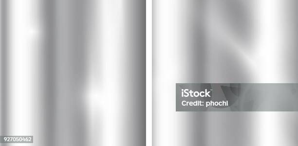 Silver Gradients Background Realistic Metallic Texture Elegant Light And Shine Template Stock Illustration - Download Image Now