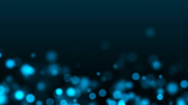 istock Blue glowing bokeh, shallow depth of field, computer generated background, 3D rendering 927062054