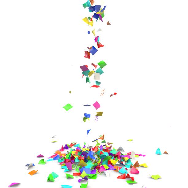 istock Bright and colorful confetti flying on the floor 927062400