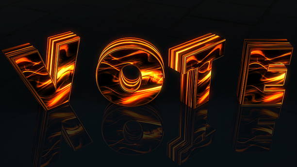 istock Word Vote written in 3D letters on black background woth reflection, 3D rendering 927062546