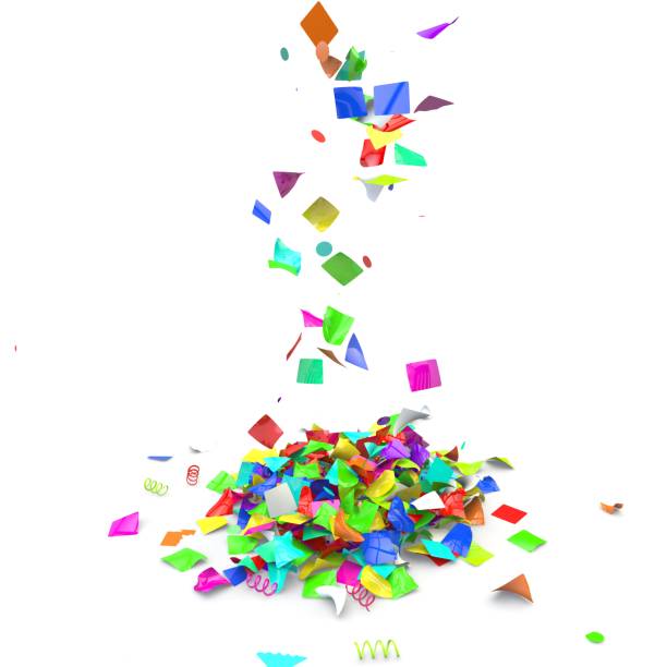 istock Bright and colorful confetti lying on the floor 927062718