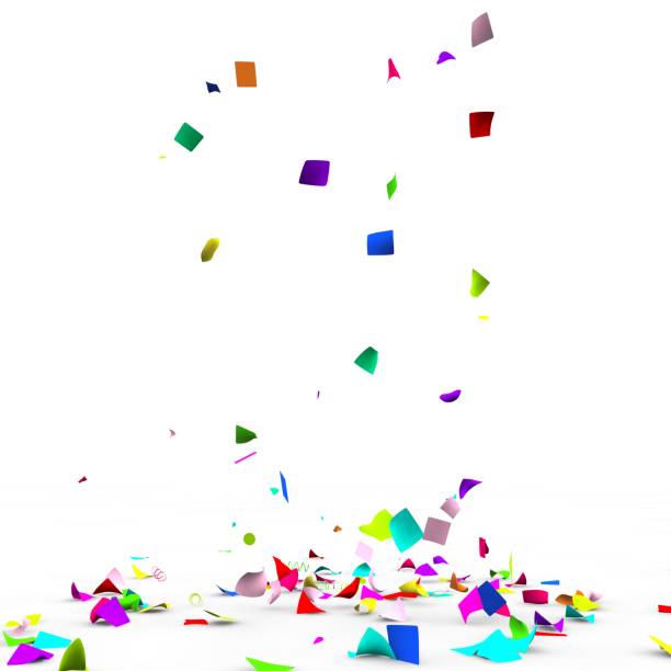 istock Bright and colorful confetti flying on the floor 927062898
