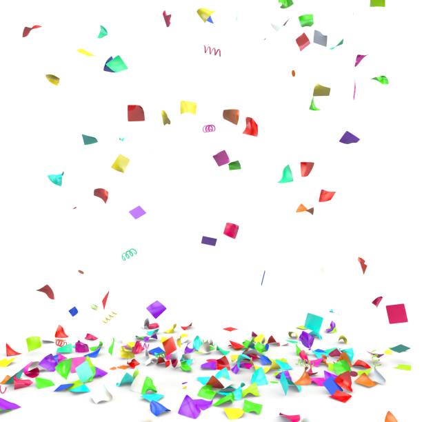istock Bright and colorful confetti flying on the floor 927065034