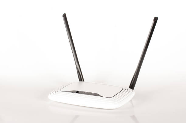 istock WiFi router isolated on the white background 927065634