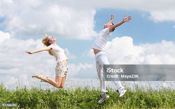 Couple Outdoor Stock Photo - Download Image Now - Group Of People, Men, Motion