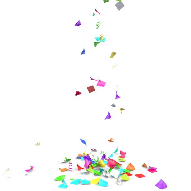 istock Bright and colorful confetti flying on the floor 927066036