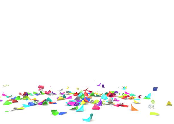 istock Bright and colorful confetti lying on the floor 927068592