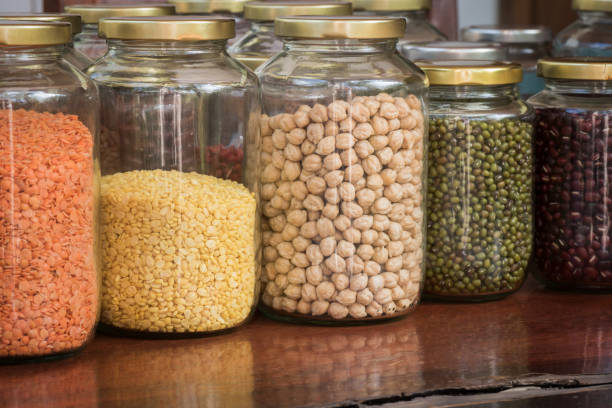 istock Different dried legumes in a glass jar 927077316