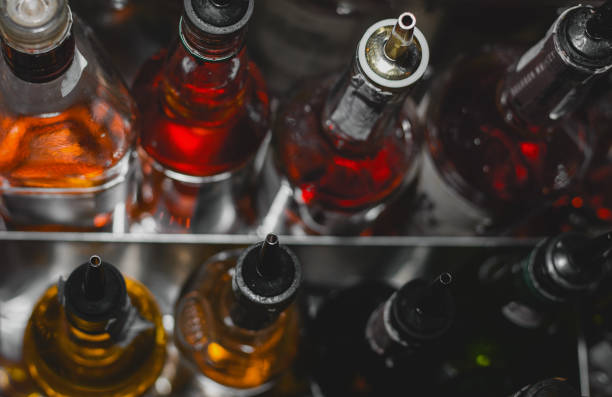 Geysers on bottles in the bar and nightclub