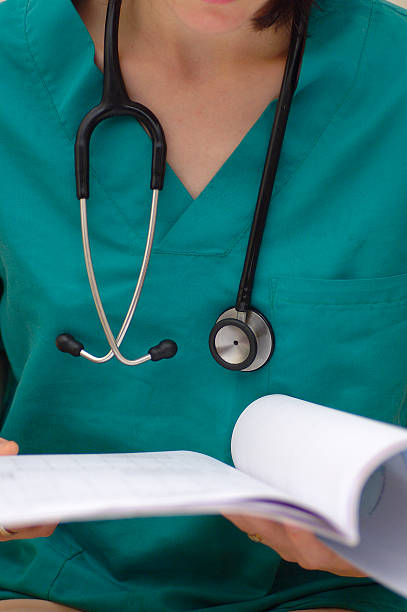 istock Doctor with stethoscope and medical record 92708129