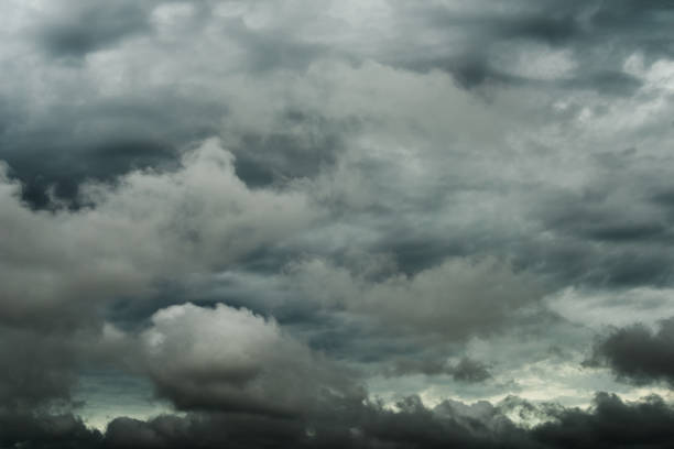 istock Closeup storm cloud before rainy, Motion black cloud in summer 927087790