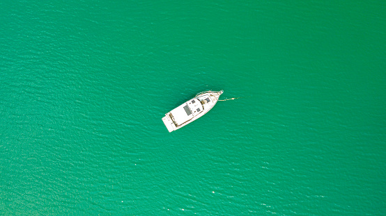 Aerial view boats on the sea