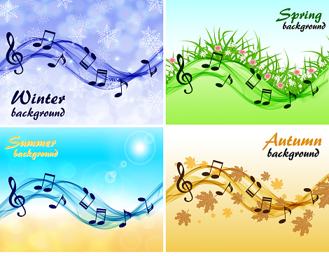 Abstract musical background with the seasons