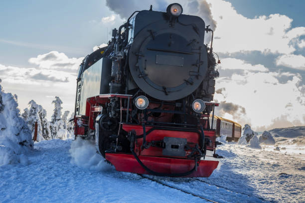 istock historic steam train in the winter 927098676