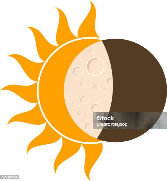 Eclipse Solar Icon In Flat Style Vector Illustration Stock Illustration - Download Image Now