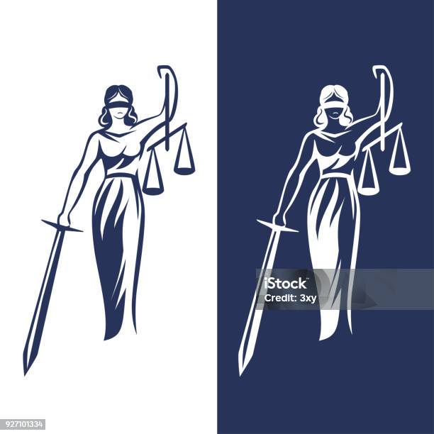 Lady Justice Statue Stock Illustration - Download Image Now - Lady Justice, Justice - Concept, Icon Symbol