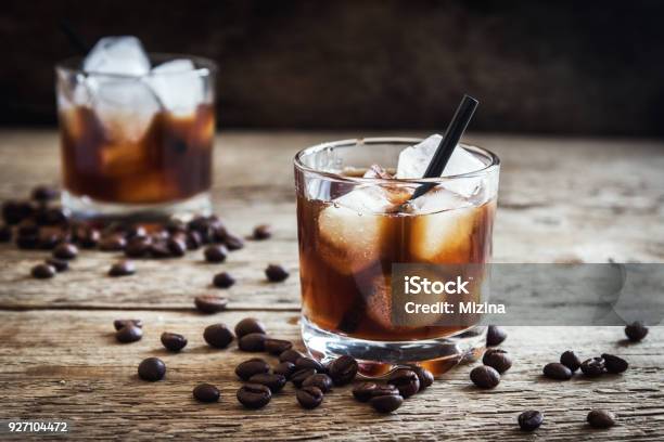 Black Russian Cocktail Stock Photo - Download Image Now - Coffee - Drink, Cocktail, Ice