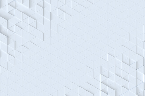 Triángulo blanco azulejos de patrones sin fisuras, Fondo de renderizado 3d. photo