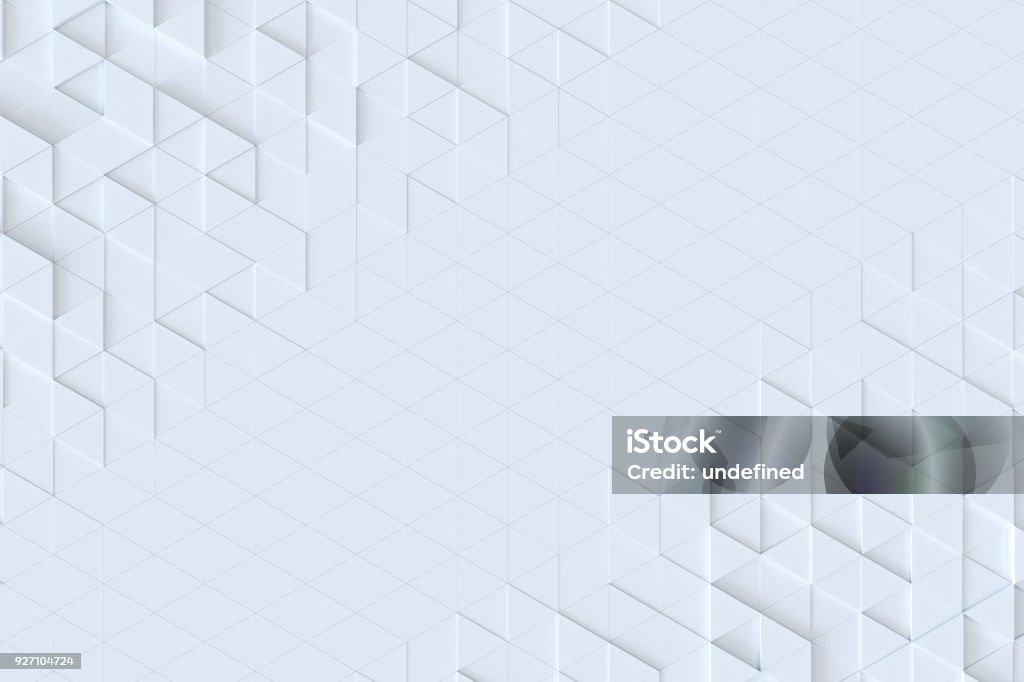 White triangle tiles seamless pattern, 3d rendering background. Backgrounds Stock Photo