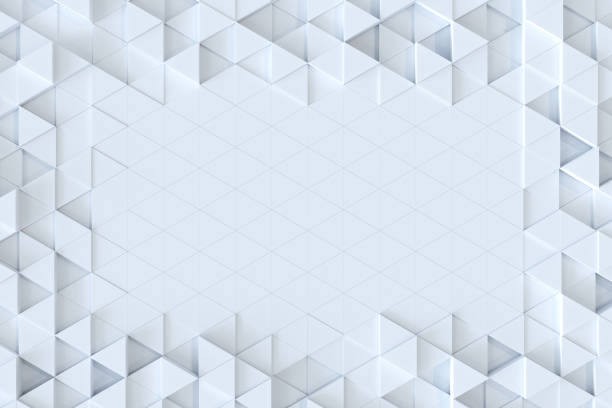 White triangle tiles seamless pattern, 3d rendering background. stock photo