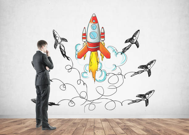 istock Side view of a thinking businessman, start up 927107476