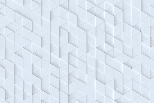 Triángulo blanco azulejos de patrones sin fisuras, Fondo de renderizado 3d. photo
