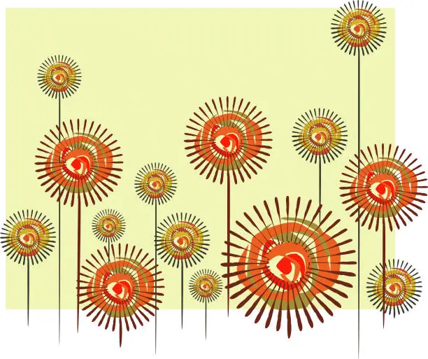 Vector illustration of Sunflower Field