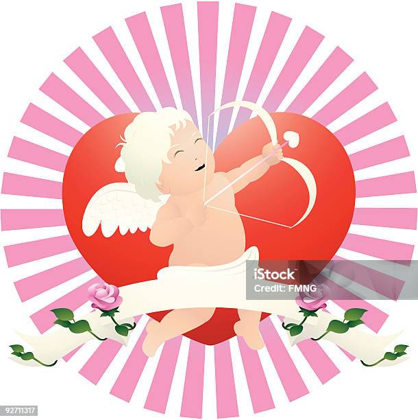 Fofo Cupido - Arte vetorial de stock e mais imagens de Amor - Amor, Anjo, Apontar