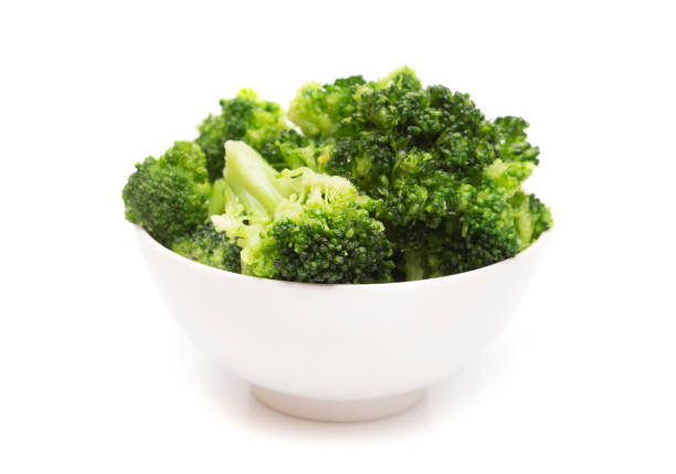 Steamed Broccoli Isolated on a White Background