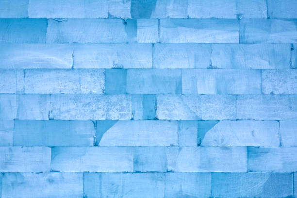 wall made of ice blocks - igloo imagens e fotografias de stock