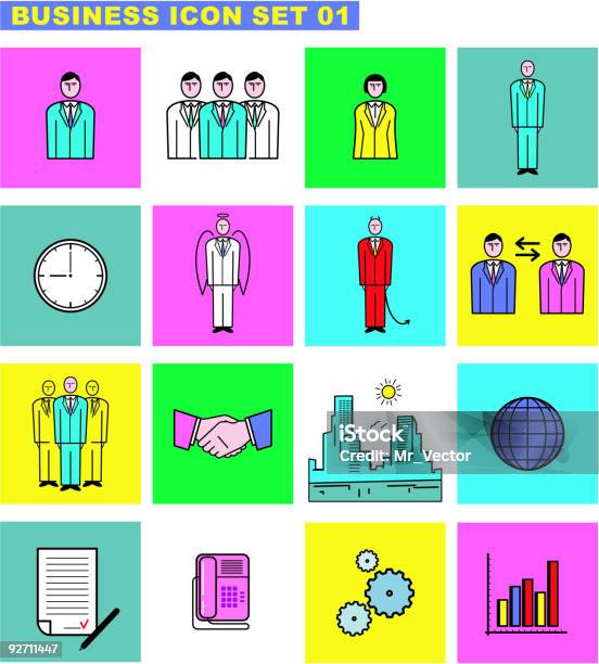 Business Icon Set 01 Stock Illustration - Download Image Now - Adult, Agreement, Angel