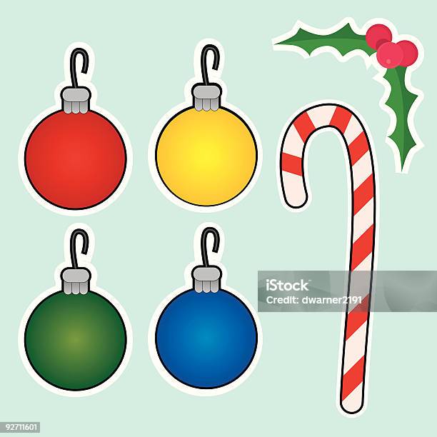 Arte A Natale - Immagini vettoriali stock e altre immagini di Agrifoglio - Agrifoglio, Bacca, Bastoncino di zucchero