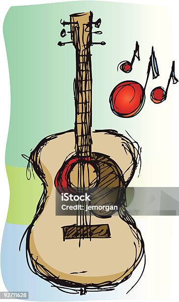 Гитара Музыка Вектор — стоковая векторная графика и другие изображения на тему Акустическая гитара - Акустическая гитара, Векторная графика, Вертикальный