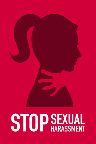 ilustrações de stock, clip art, desenhos animados e ícones de violence against women. stop sexual harassment silhouette. vector illustration - domestic violence