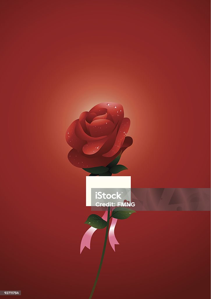 Róża z Valentine - Grafika wektorowa royalty-free (Bez ludzi)