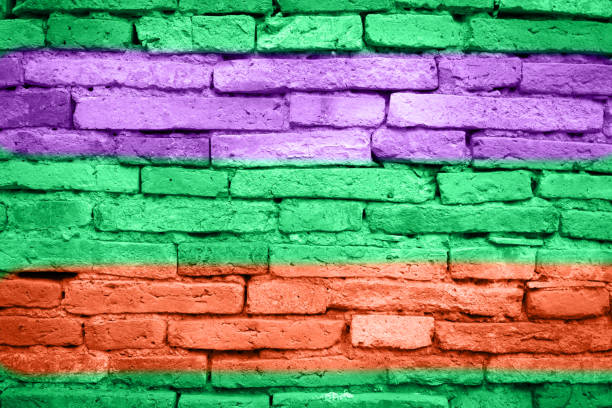 istock Green purple and brown color painted on  concrete wall , use for abstract texture  background. 927117730