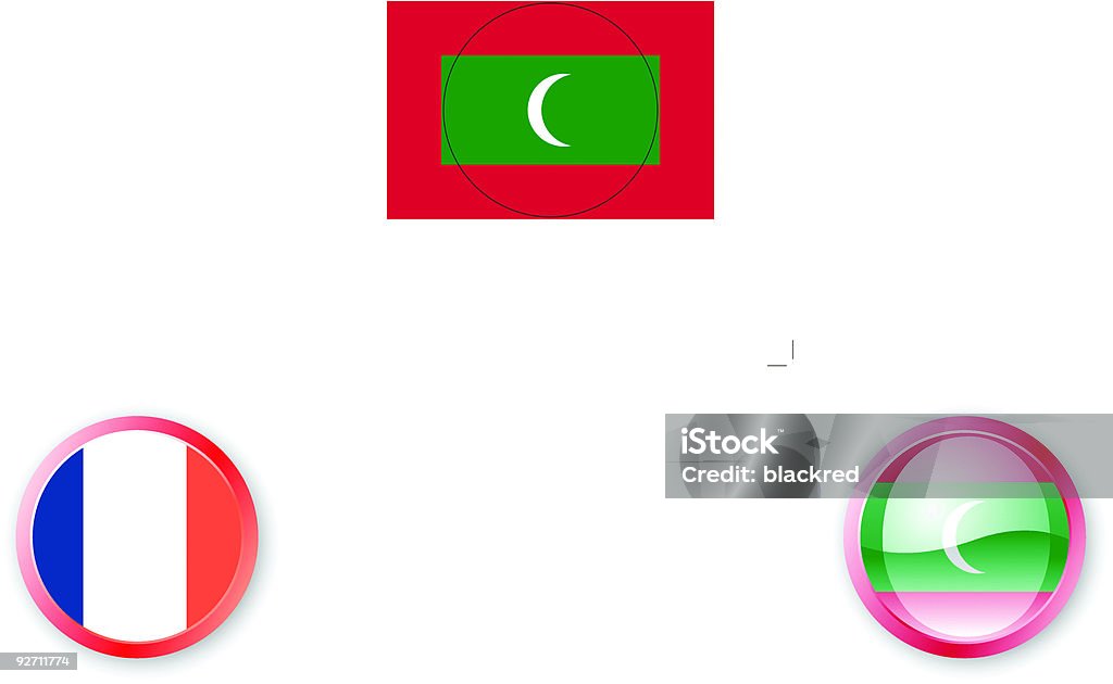Мальдивы Флаг значок - Векторная гра�фика Без людей роялти-фри