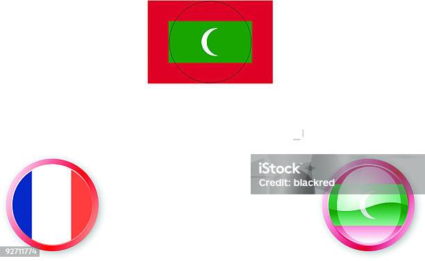 Мальдивы Флаг Значок — стоковая векторная графика и другие изображения на тему Без людей - Без людей, Белый, Белый фон