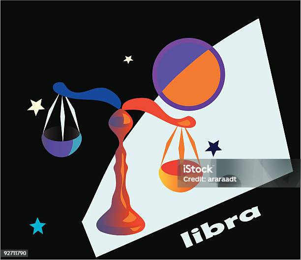 Bilancia - Immagini vettoriali stock e altre immagini di A forma di stella - A forma di stella, Astronomia, Bilancia - Segno zodiacale