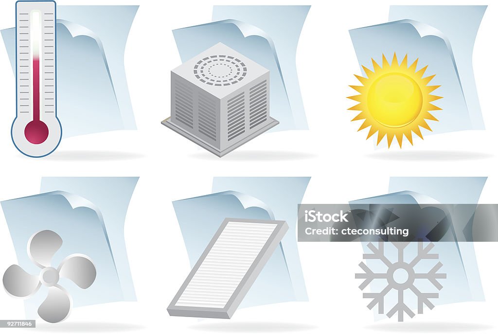 Klimatyzacja ikony dokumentu - Grafika wektorowa royalty-free (Klimatyzator)