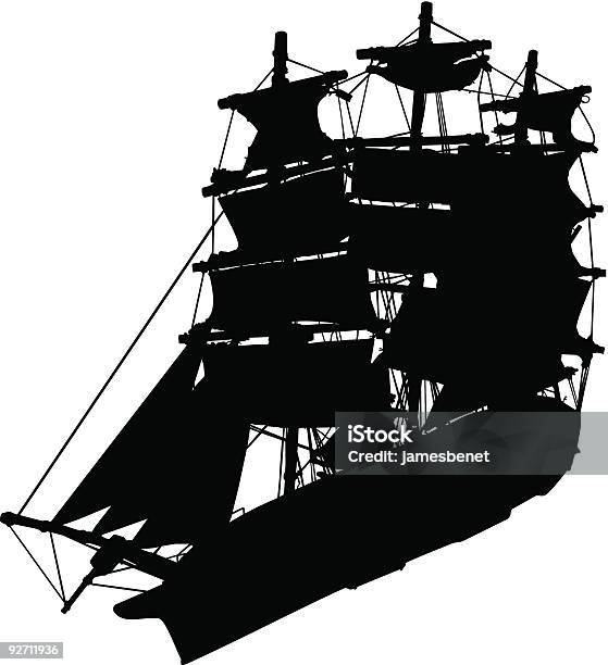 Tall Navigator Ship Stock Illustration - Download Image Now - Battleship, Brigantine, Color Image